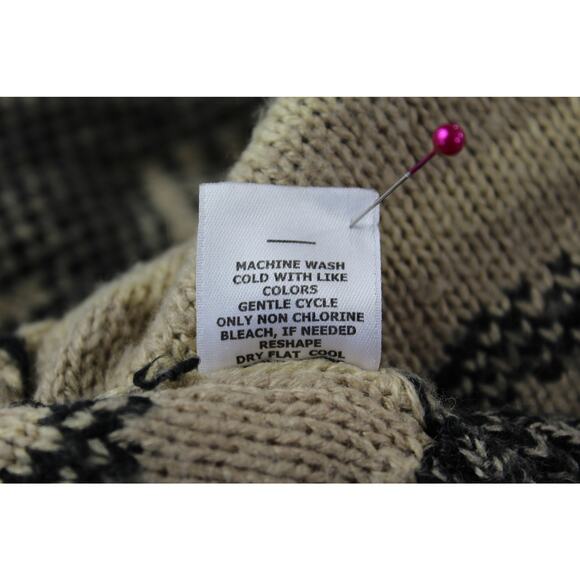 Charming Charlie Southwestern Shawl Collar Sweater Small Beige Black - Picture 5 of 7